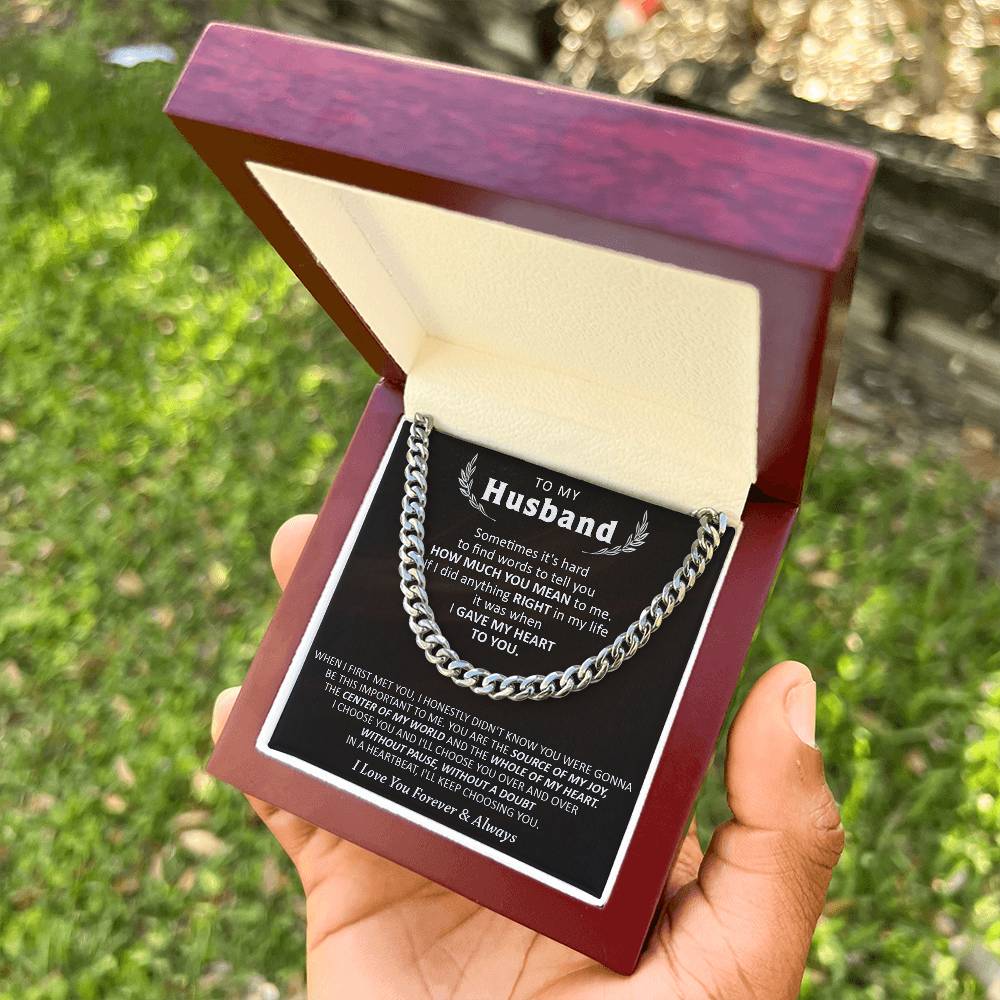 Gift For Husband - Words - Cuban Cuban Link Chain