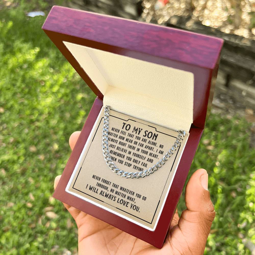 To My Son ?? ?? Cuban Link Chain Necklace