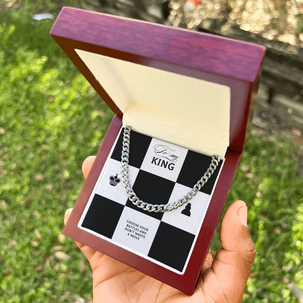 To My King Cuban Link Chain Gift To Husband Boyfriend Fiancé Gifts For Him Men Chain Necklaces