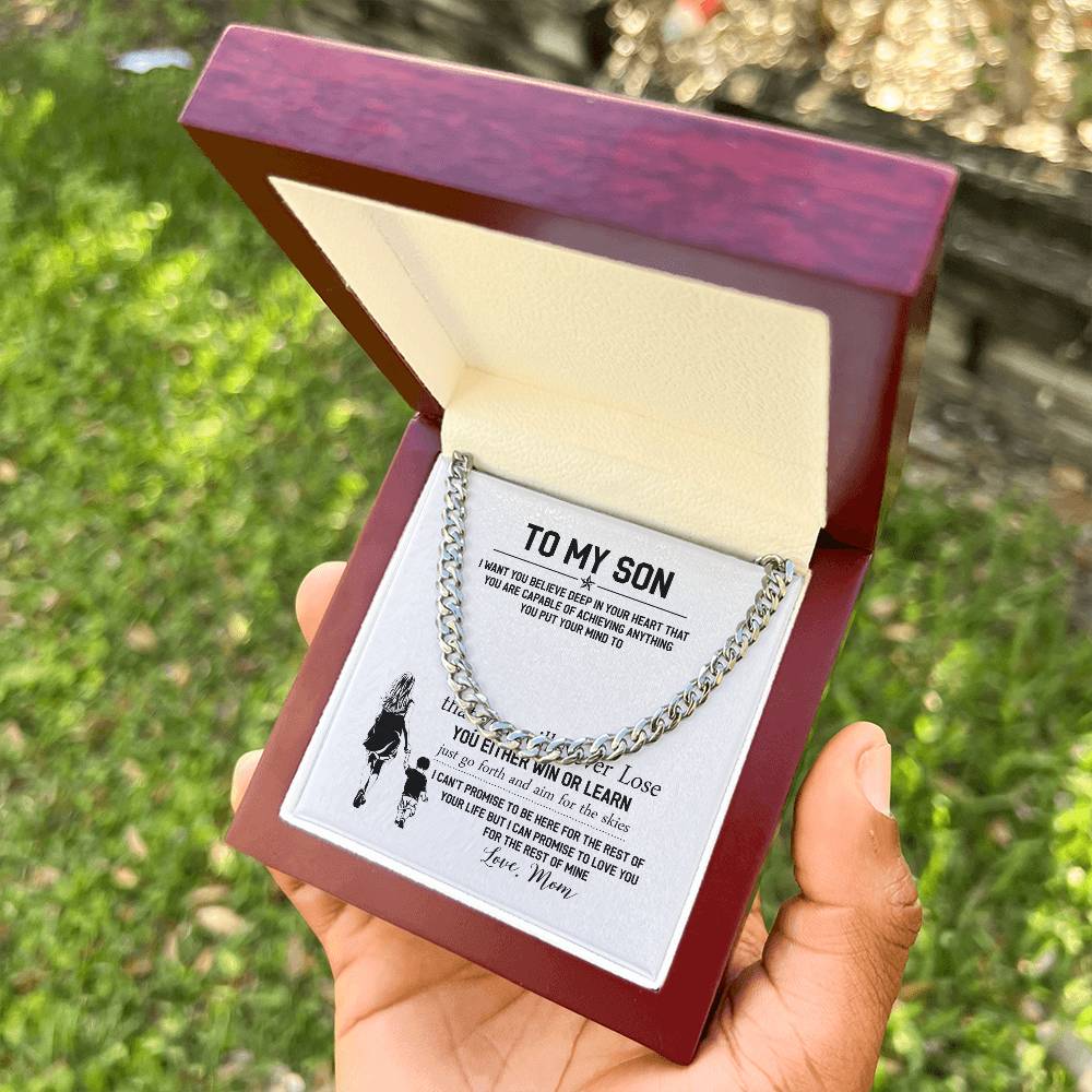 To My Son Cuban Link Chain Necklace