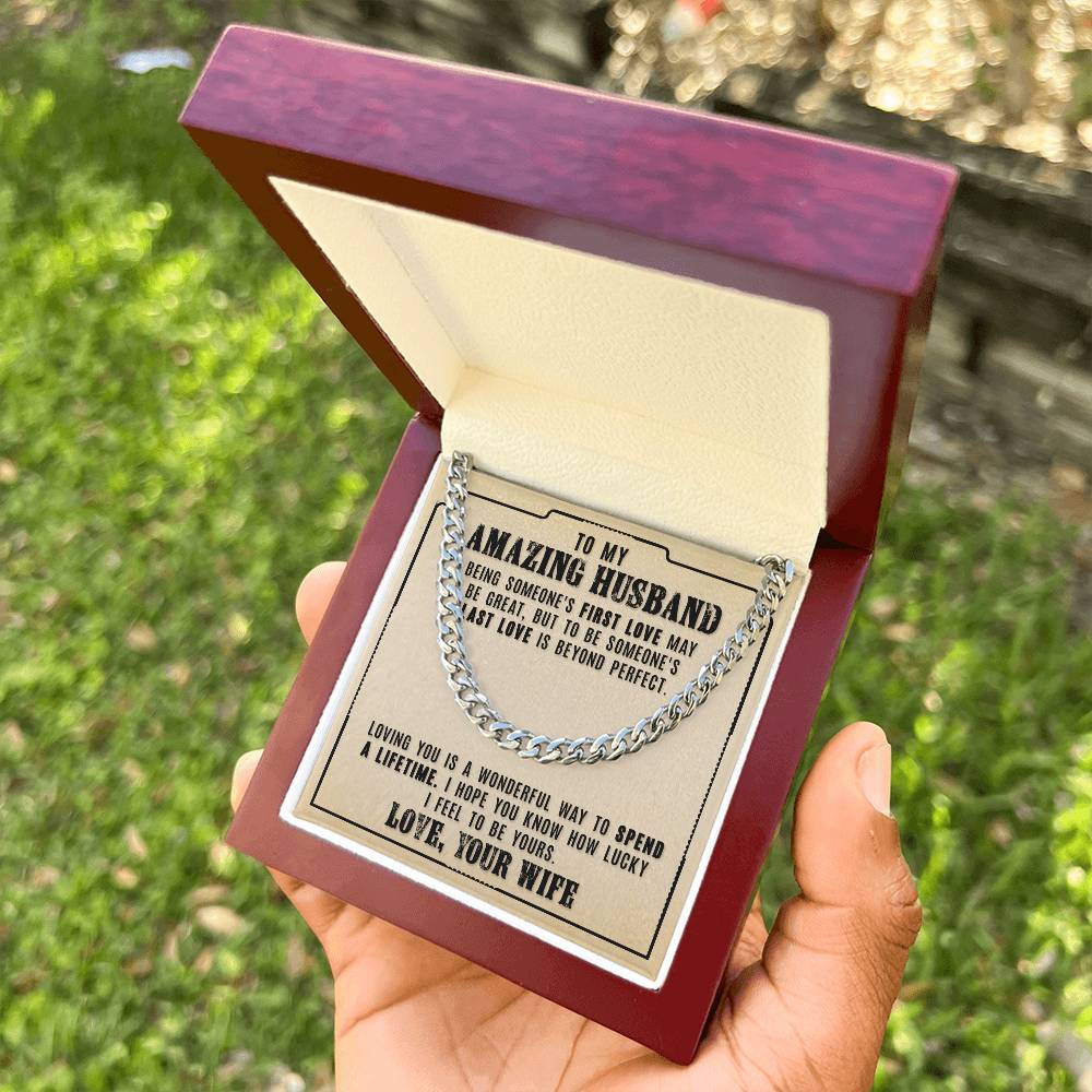 To My Amazing Husband - Cuban Link Chain Necklace