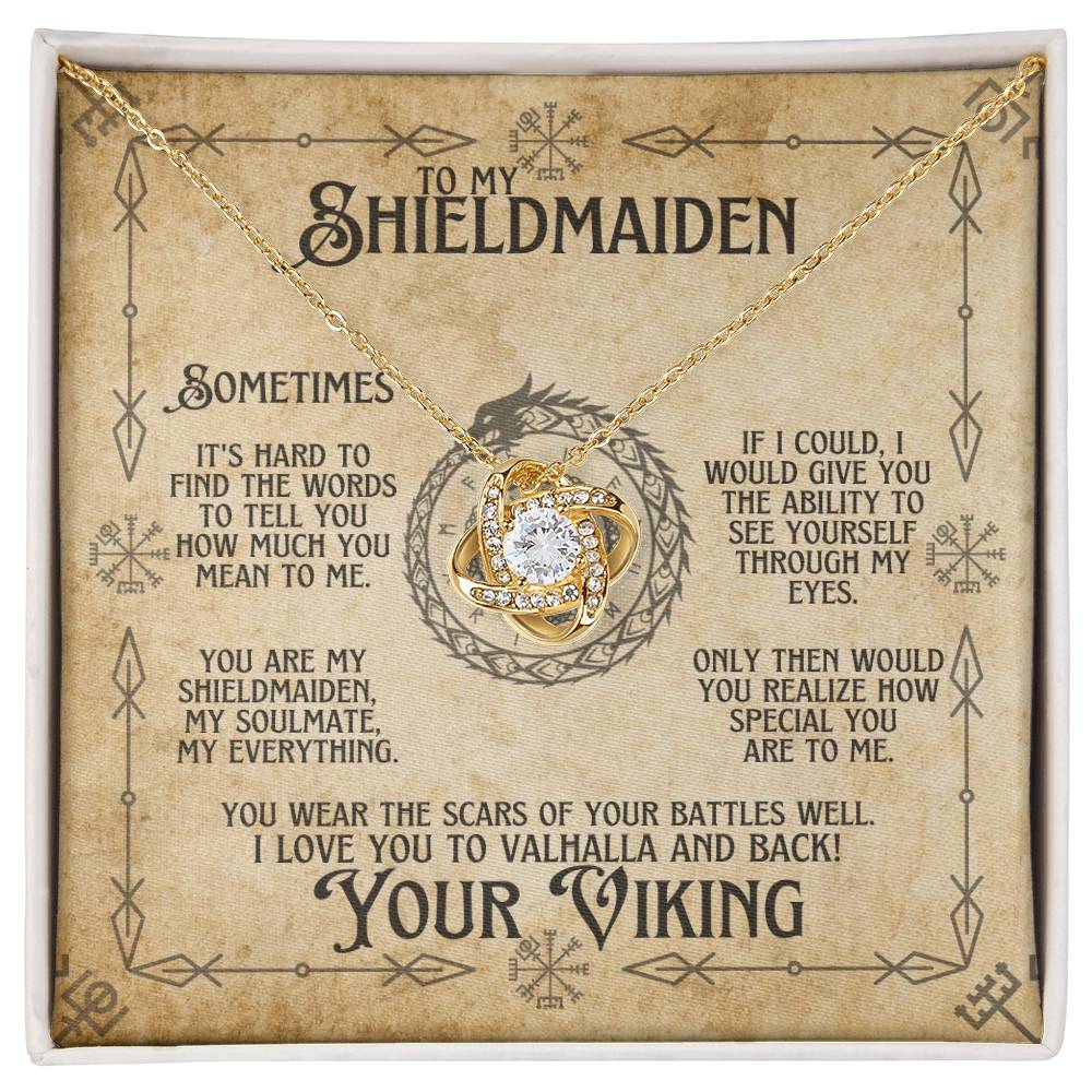 To My Shieldmaiden Viking Soulmate - Love Knot Necklace Love Knot Necklace