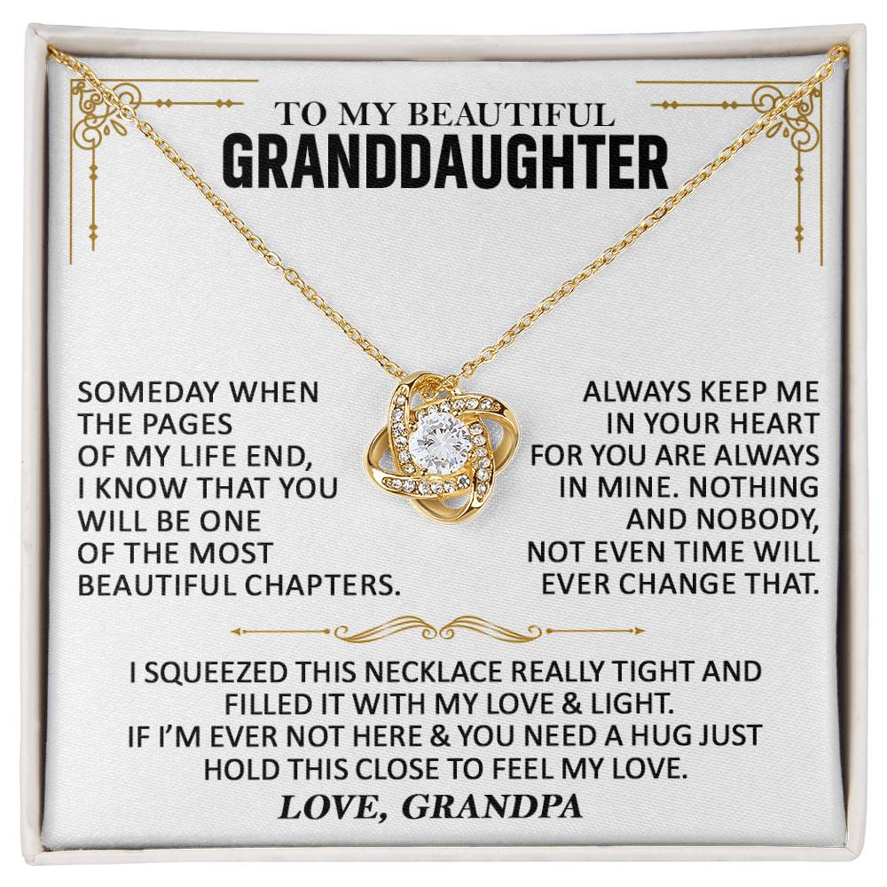 To My Granddaughter - Love Knot Necklace Love Knot Necklace