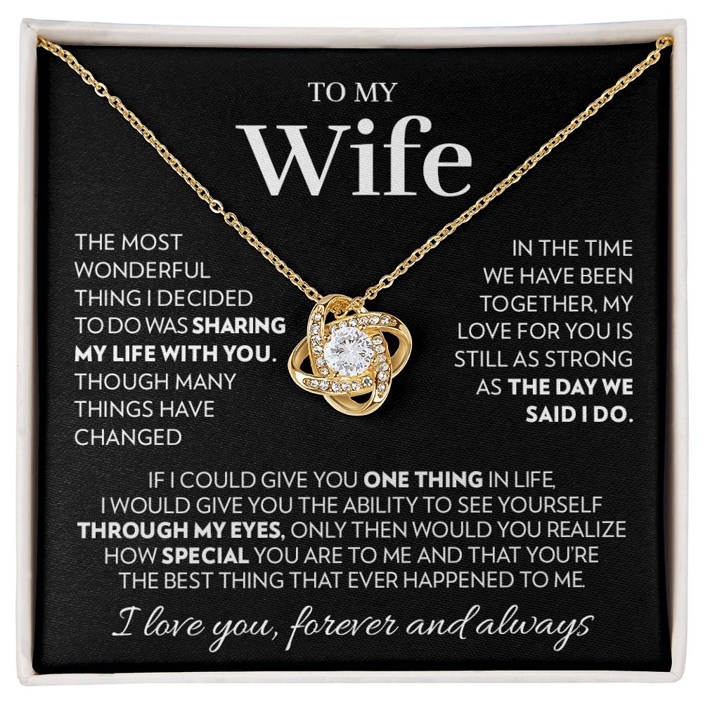 To My Wife - Together - Love Knot Necklace Love Knot Necklace