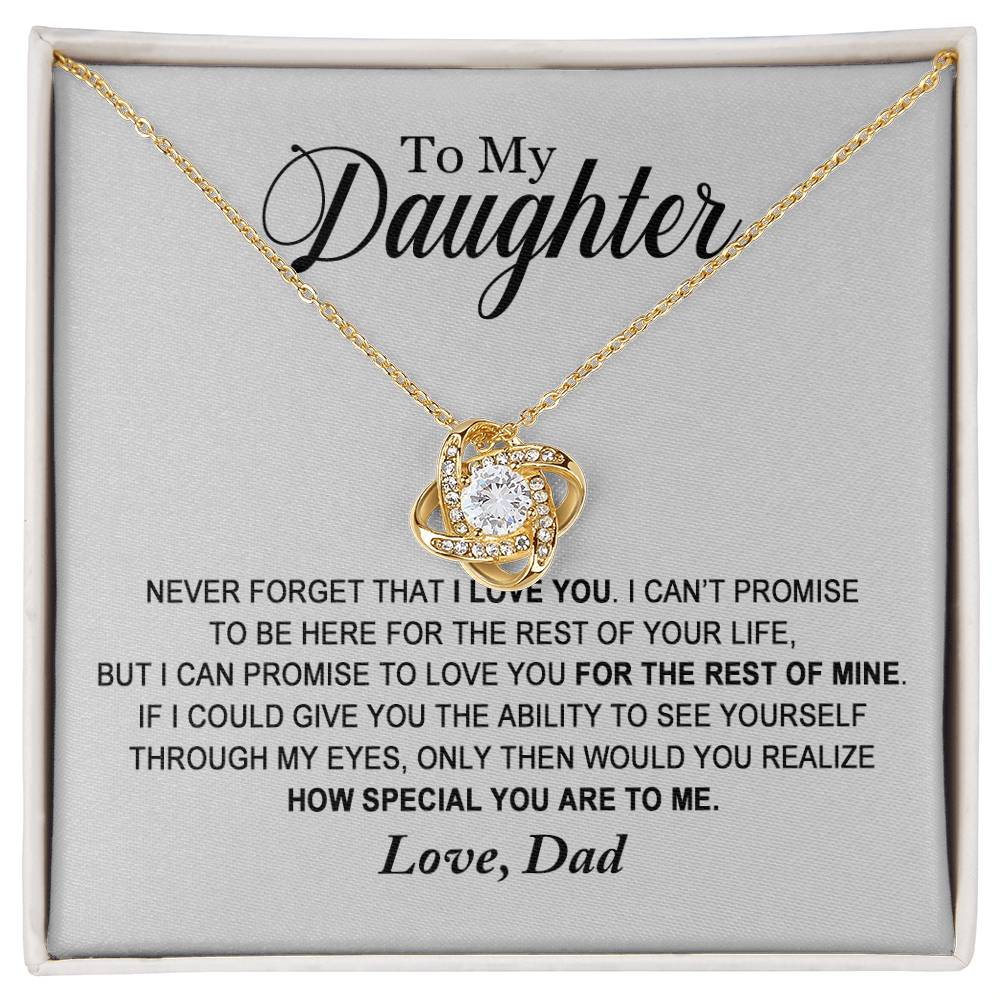 To My Daughter - How Special You Are To Me - Love Knot Necklace