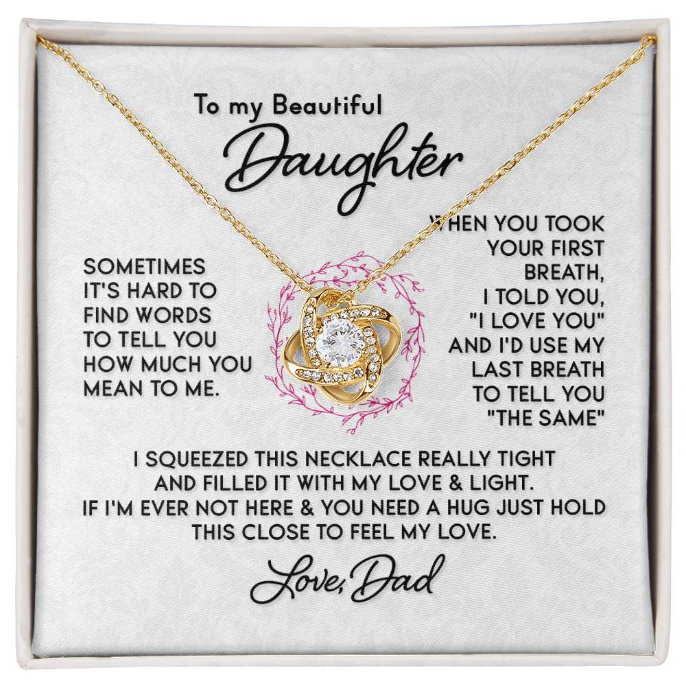 Gift For Daughter - First Breath Necklace From Dad Love Knot Necklace