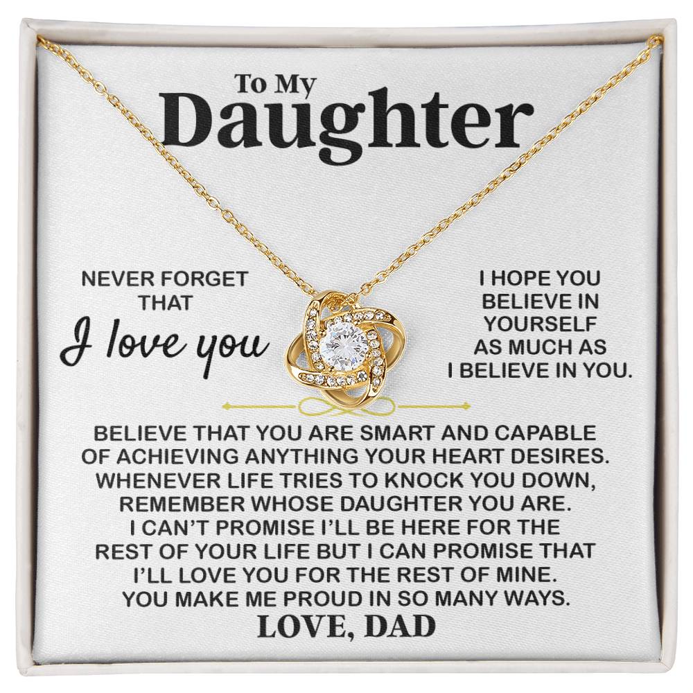 To My Daughter, I Hope You, Gift For Daughter From Dad, Love Knot Necklace Love Knot Necklace