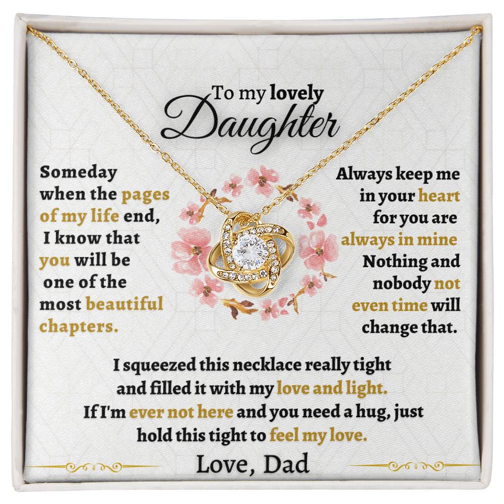 To My Lovely Daughter - Love Knot Necklace