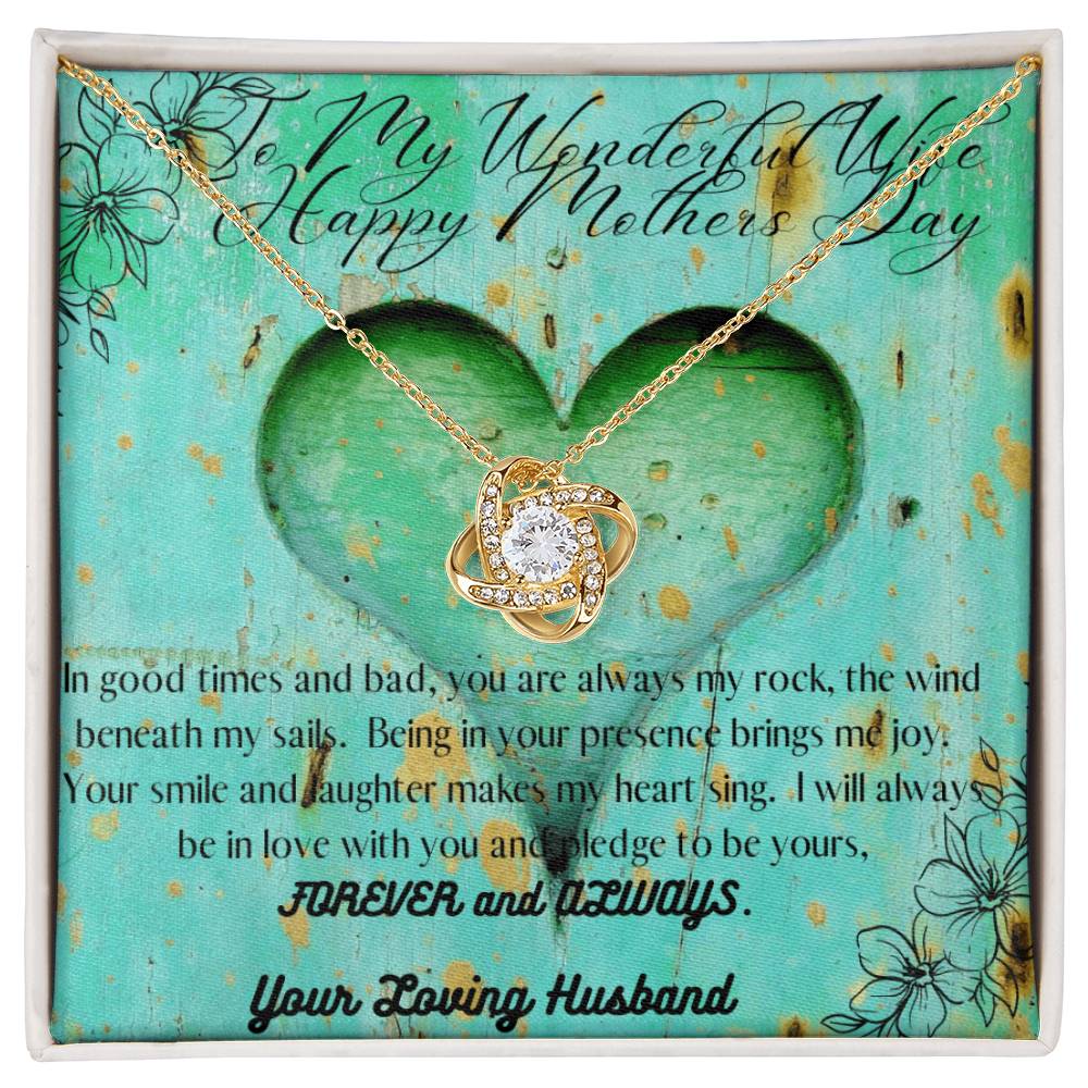 My Wonderful Wife - Mother's Day Necklace - Love Knot Necklace