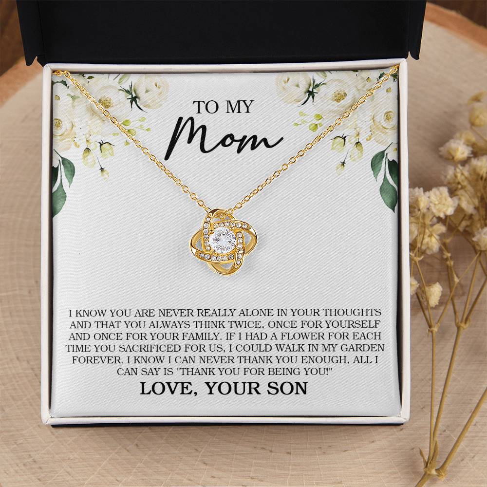 To My Mom Necklace Gift For Mom Mother's Day Gift Sentimental Gift From Son Love Knot Necklace