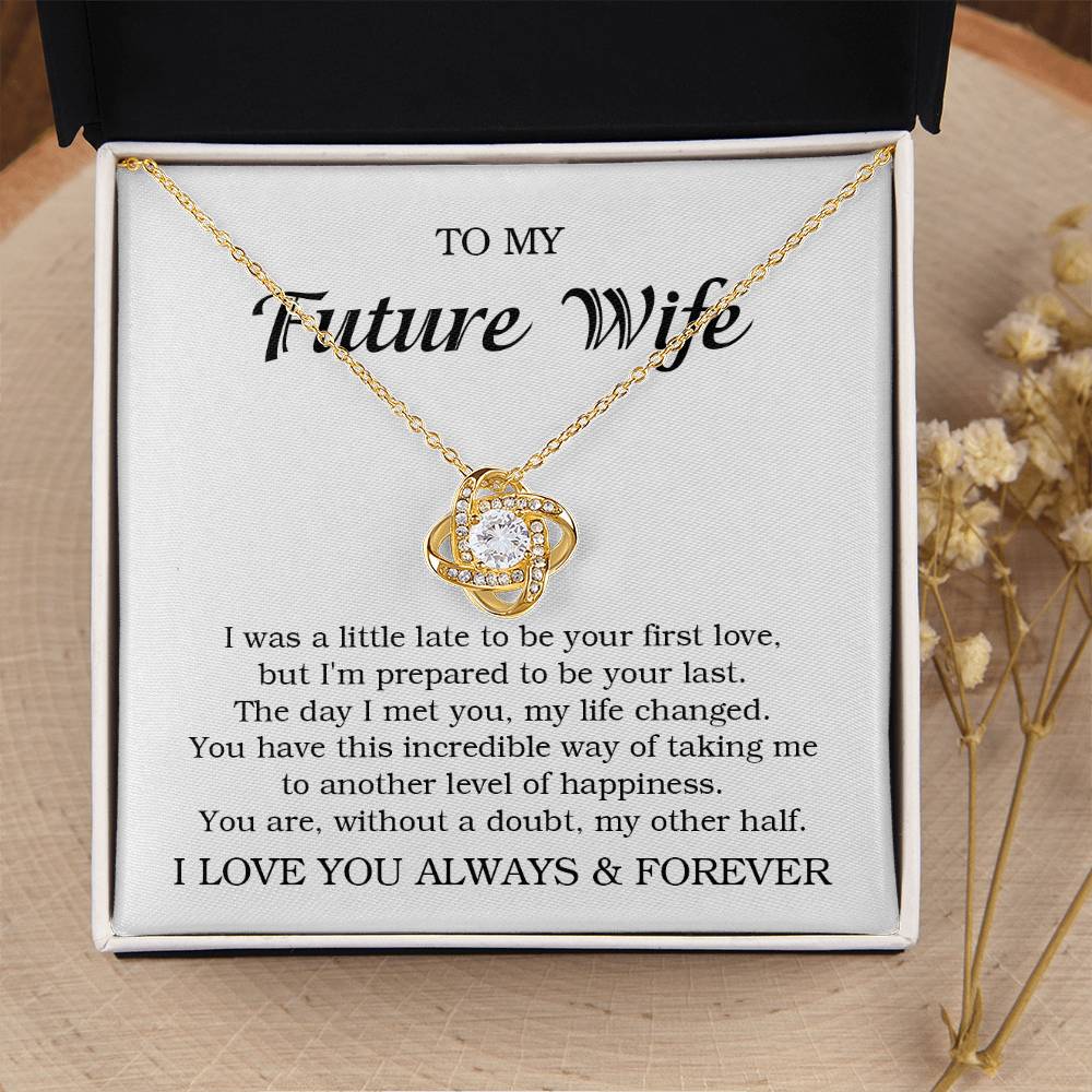 To My Future Wife Necklace Gift For Her Wife To Be Engagement Girlfriend Love Knot Necklace