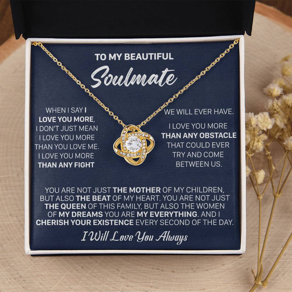 Gift For Your Soulmate - Love You More The Mother Love Knot Necklace Love Knot Necklace