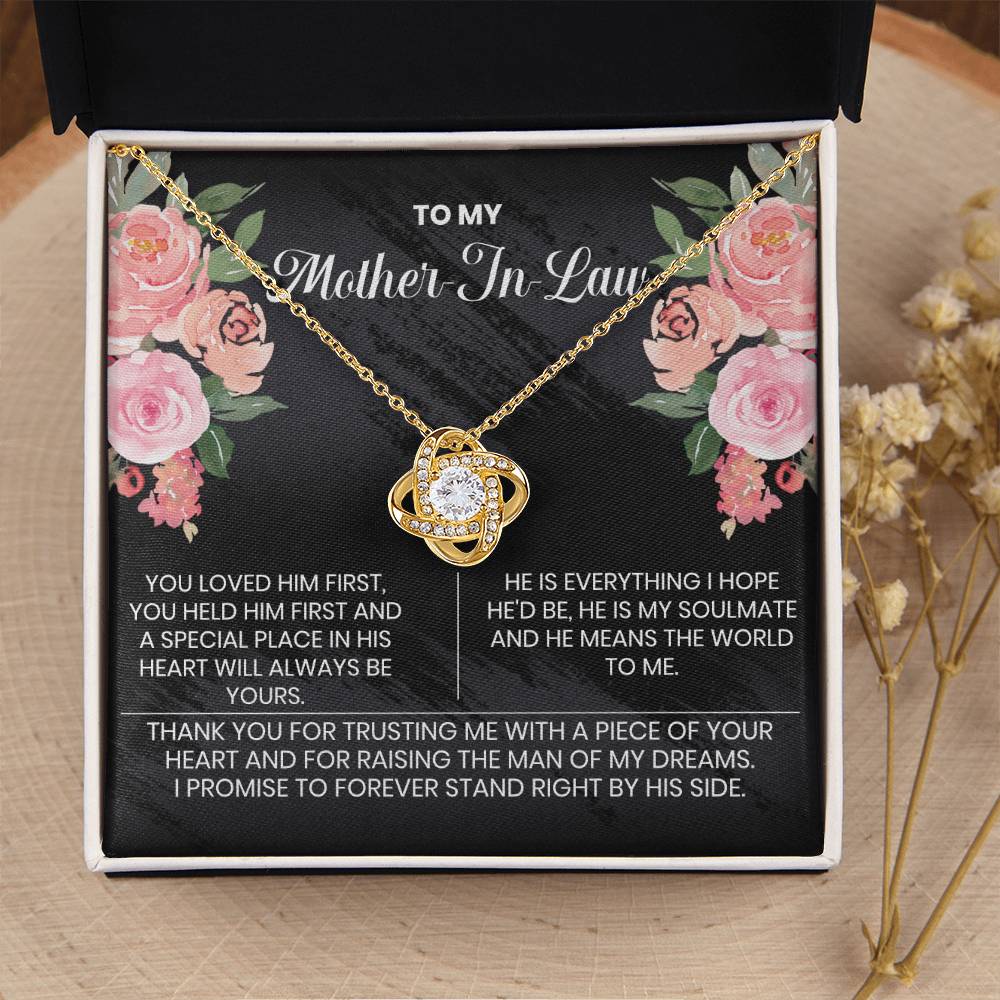 To My Mother-In-Law Thank You The Love Knot Necklace 1 Love Knot Necklace
