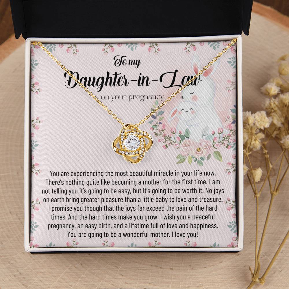 Pregnancy Gift For Daughter-In-Law Mom To Be Gift Expecting Mom Gift Pregnant Daughter In Law Gift From Mother-In-Law Postpartum Gift Love Knot Necklace