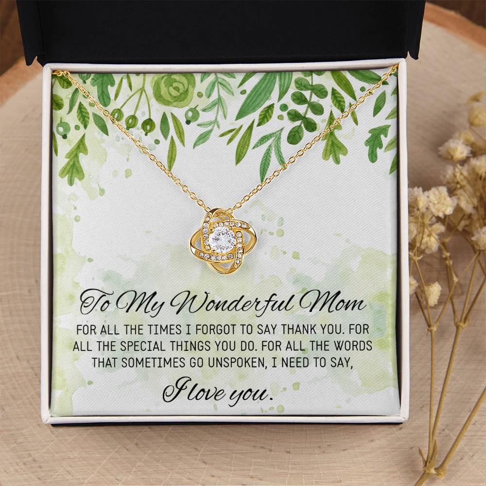 Gift For Mom Birthday Mothers Day Gift Idea From Daughter Mom Wedding Gift From Bride Mother Of The Groom Gift Mothers Day Necklaces Love Knot Necklace