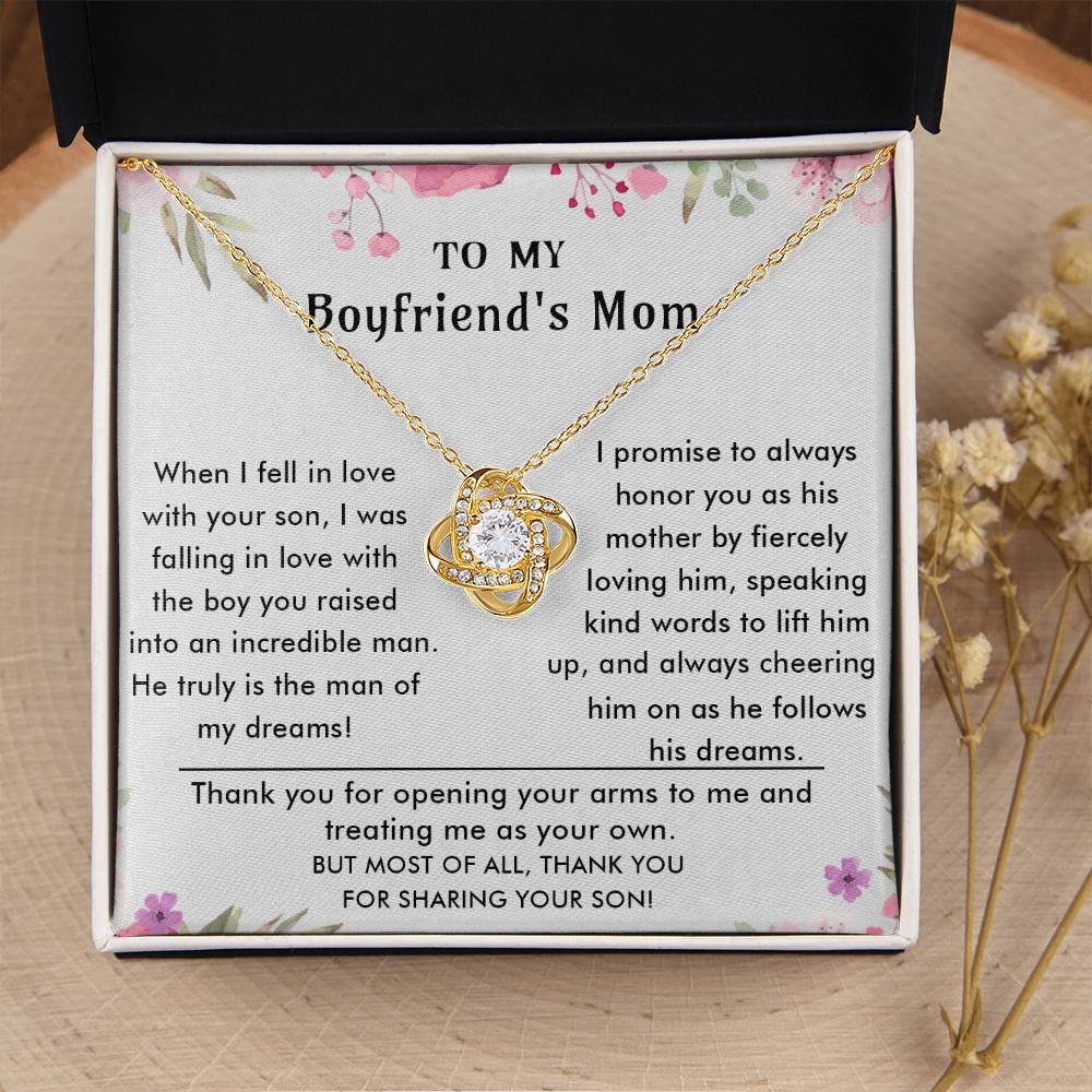 To My Boyfriend's Mom - Luxury Gift For Mother's Day Love Knot Necklace