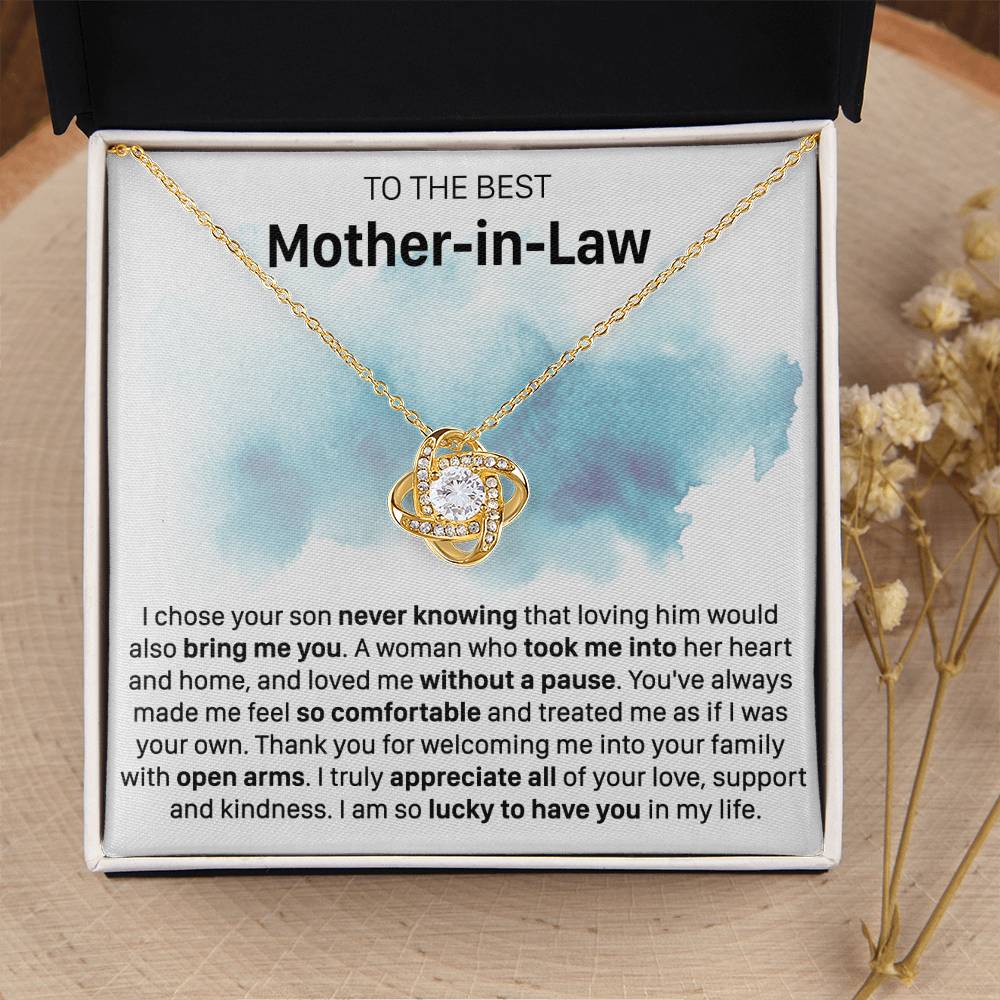 Gift For Mother-In-Law Never Knowing Took Me Into Love Knot Necklace Love Knot Necklace