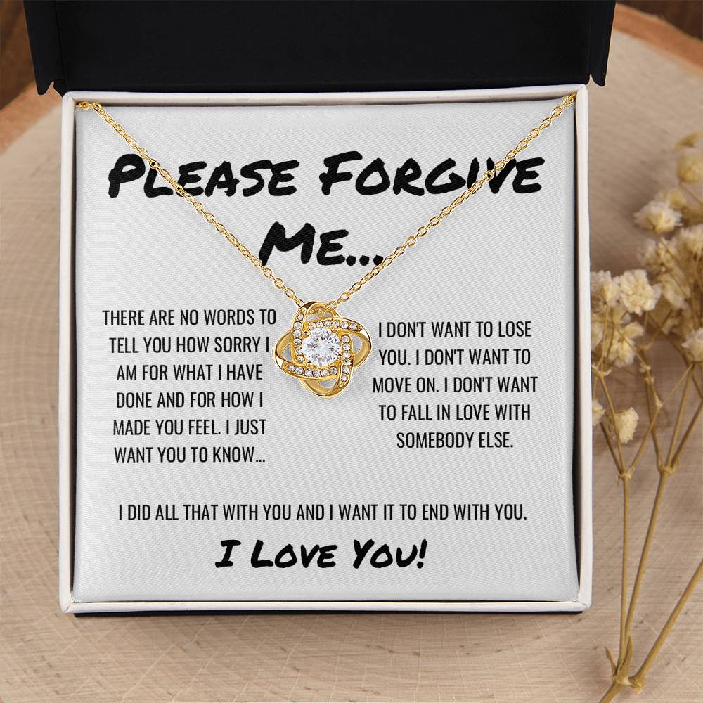 Forgive Me Apology Ne Love Knot Necklace