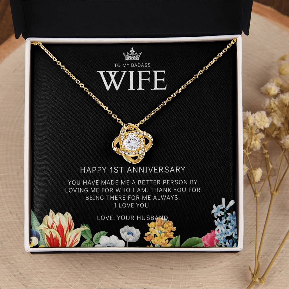1 Year Anniversary Gift For Wife 1 Year Anniversary Gifts 1 Year Wedding Anniversary Gift Ideas 1St Wedding Anniversary Gift F(8) Love Knot Necklace