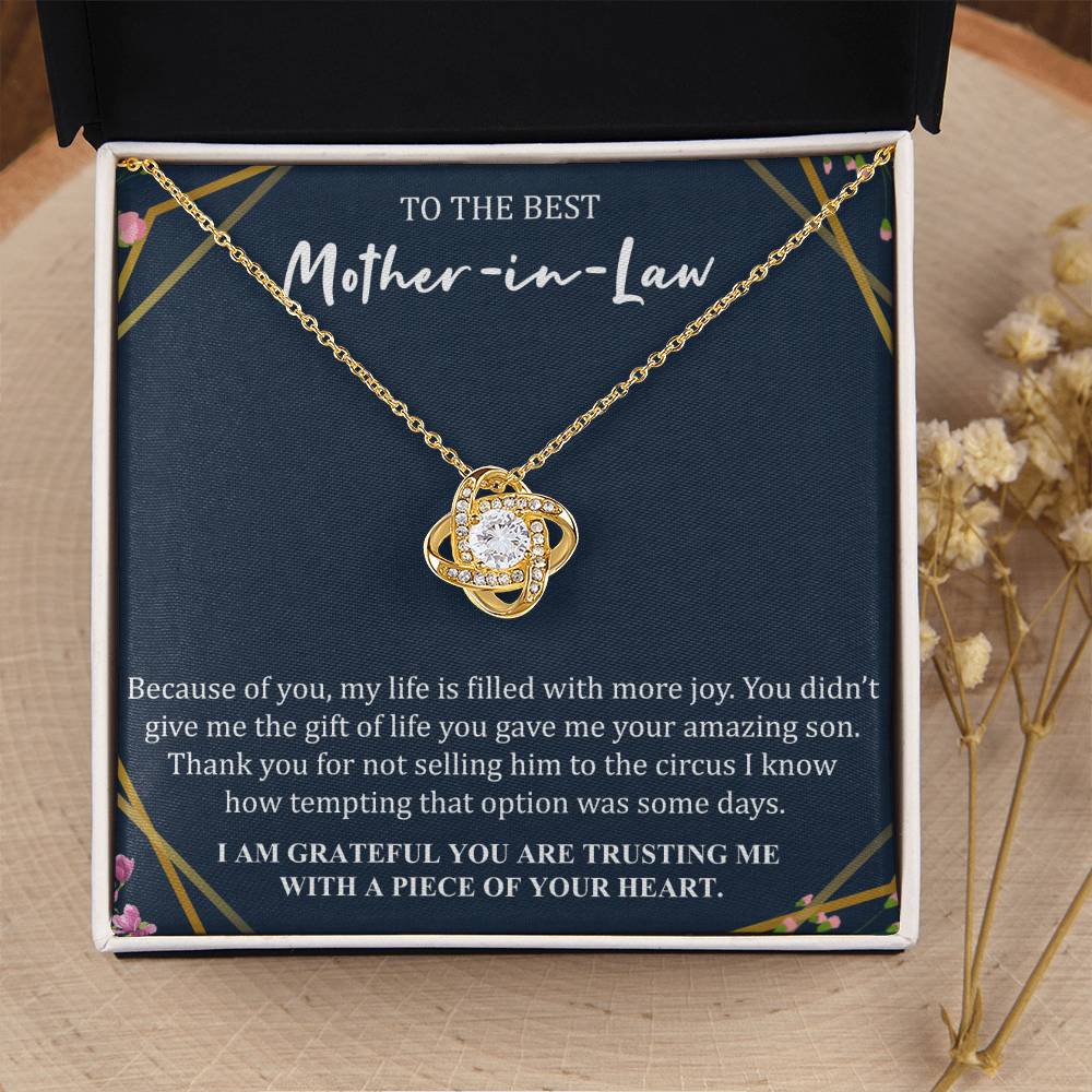 Gift For Mother-In-Law More Joy 5 Love Knot Necklace Love Knot Necklace
