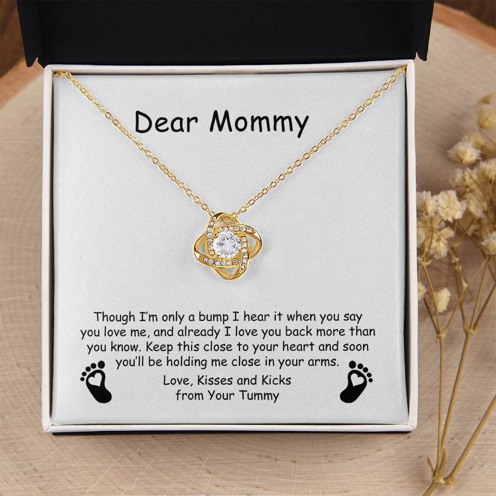 Mom To Be Pregnancy Gift From Bump New Mom Necklace Gift For Expecting Moms Mama To Be Necklace Love Knot Necklace