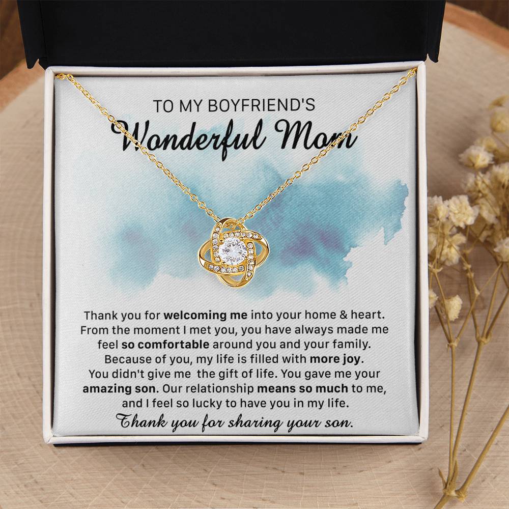 Gift For Boyfriend's Mom Comfortable More Joy Love Knot Necklace Love Knot Necklace