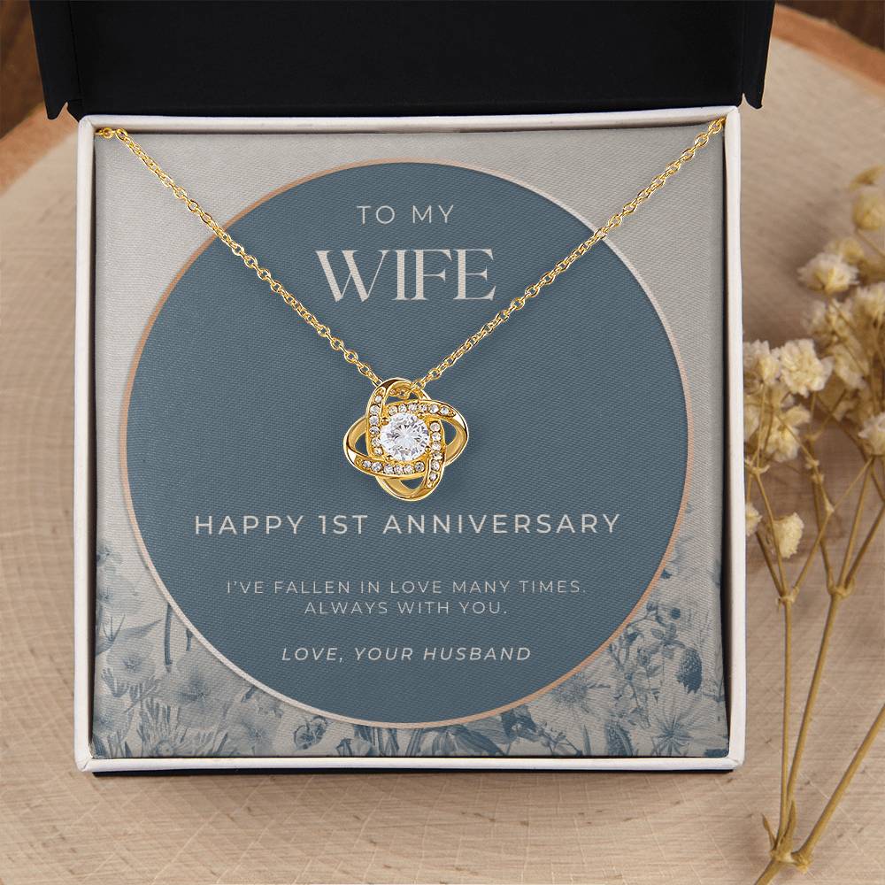 1 Year Anniversary Gift For Wife 1 Year Anniversary Gifts 1 Year Wedding Anniversary Gift Ideas 1St Wedding Anniversary Gift F(2) Love Knot Necklace