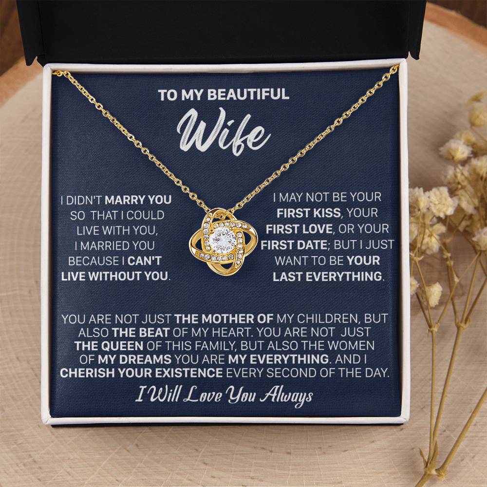 Gift For Wife - Marry The Mother Love Knot Necklace Love Knot Necklace