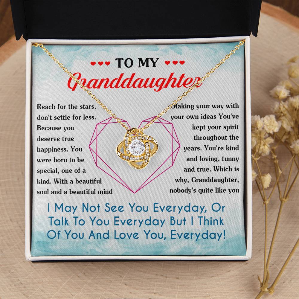 To My Granddaughter Necklace From Grandma Love Knot Necklace