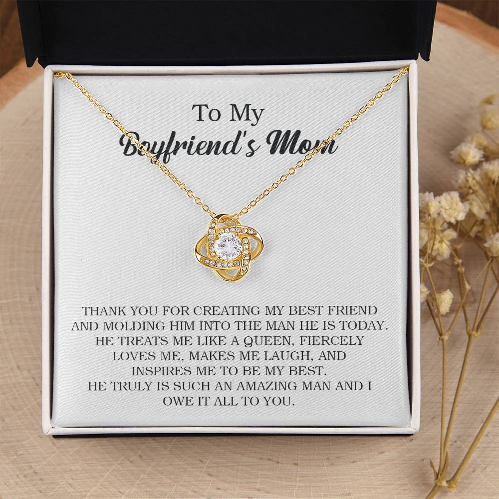 To My Boyfriend's Mom Necklace Gift For Boyfriend's Mom Birthday Present For Boyfriends Mom Mother's Day Unique Gift Love Knot Necklace
