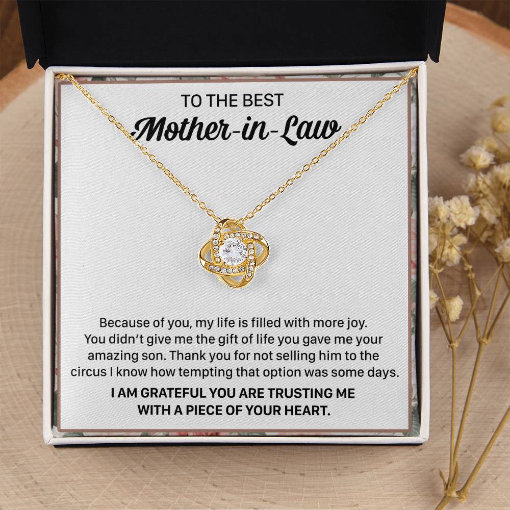 Gift For Mother-In-Law More Joy 3 Love Knot Necklace Love Knot Necklace