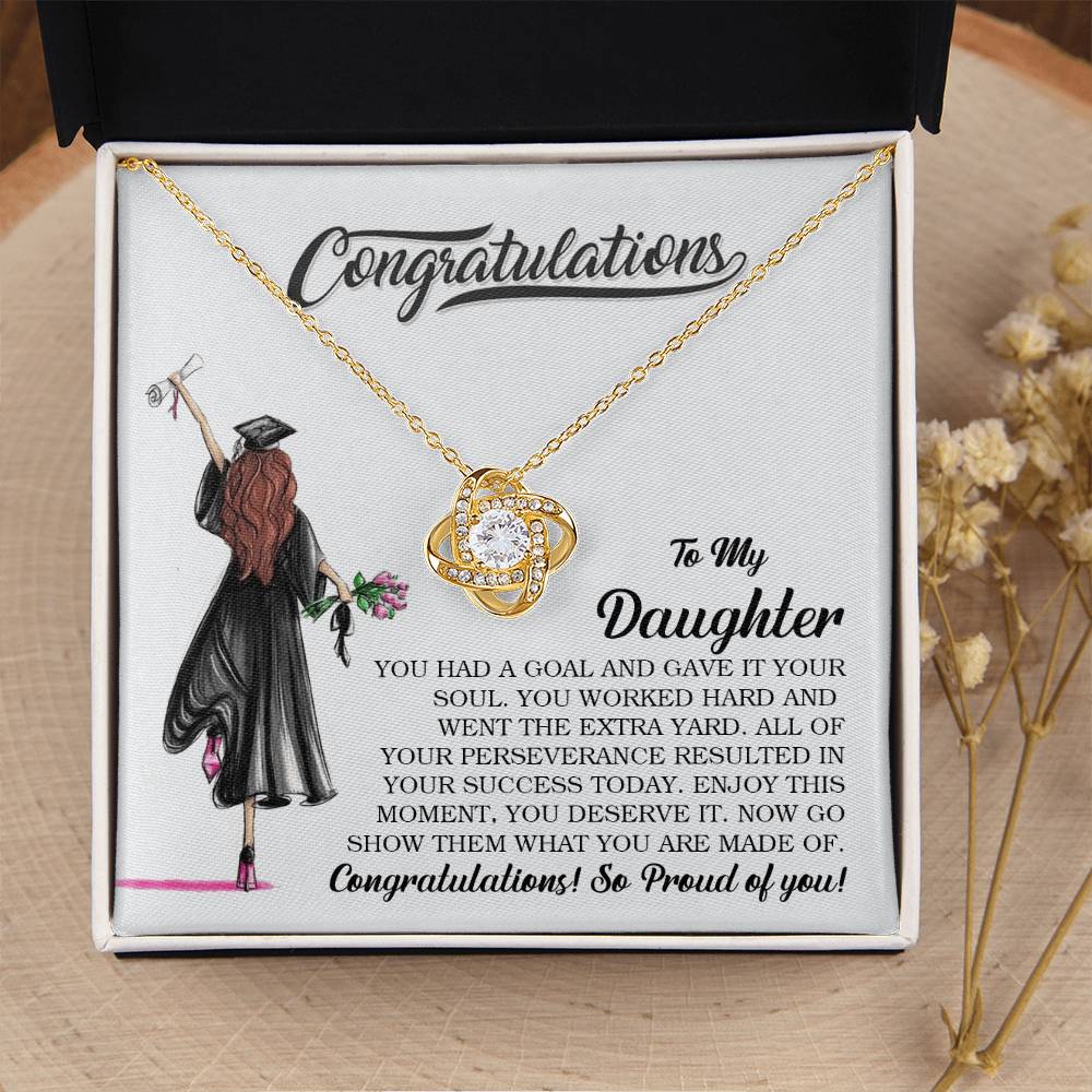 To My Daughter Graduation Gift Graduation Necklace For Her College Graduation Gift High School Senior Graduation Love Knot Necklace