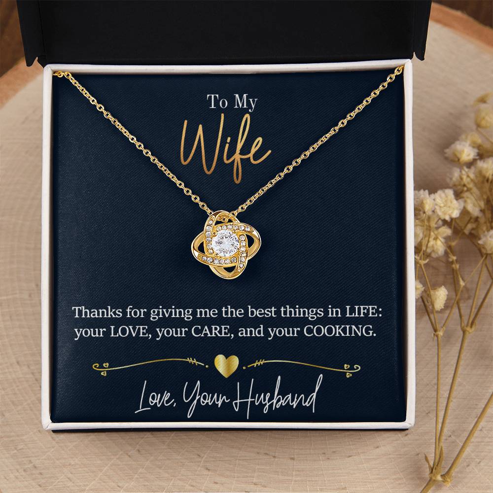 Wife - Thanks For Giving Me Love Knot Necklace