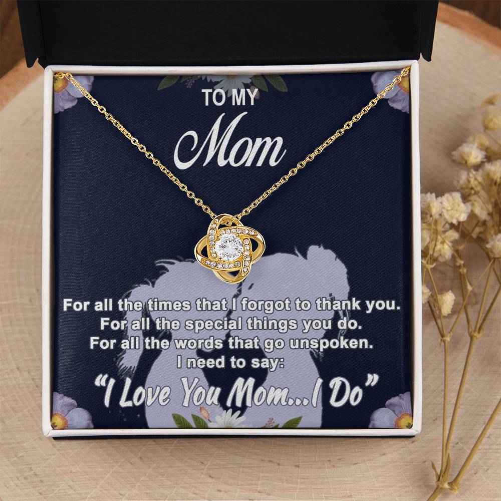 To My Mom For All The Times High-Quality Necklace With A Special Message Card Love Knot Necklace