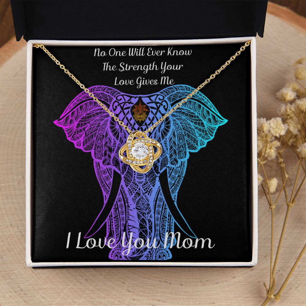 Gift To Mom - I Love You Love Knot Necklace