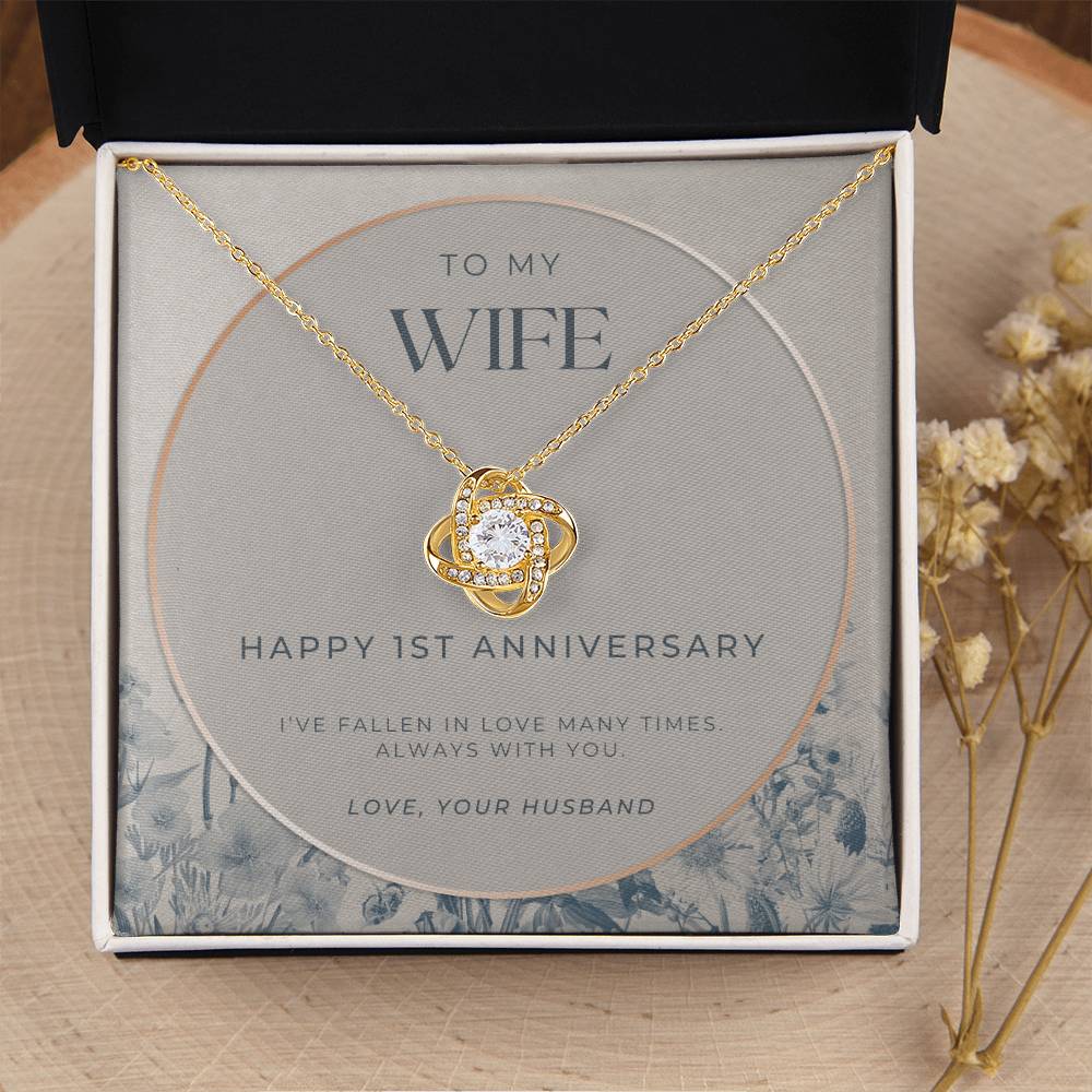 1 Year Anniversary Gift For Wife 1 Year Anniversary Gifts 1 Year Wedding Anniversary Gift Ideas 1St Wedding Anniversary Gift F(3) Love Knot Necklace