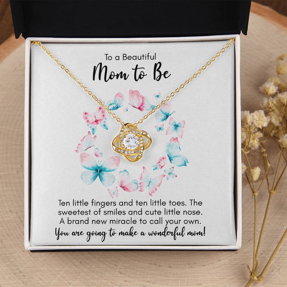 Expecting Mom Mothers Day Gift New Mom Necklace Jewelry Gift For First Mothers Day Push Jewelry Gift Love Knot Necklace