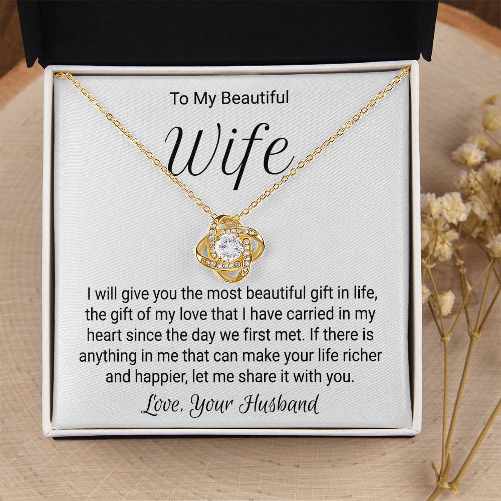 Gift For Wife On Anniversary - Love Knot Necklace Love Knot Necklace