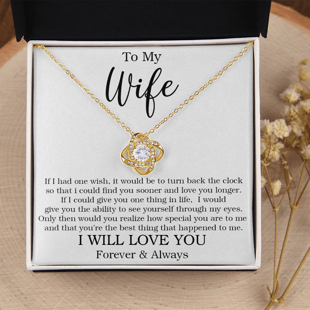 To My Wife Gift For Wife From Husband Anniversary Gift Wife Birthda Love Knot Necklace