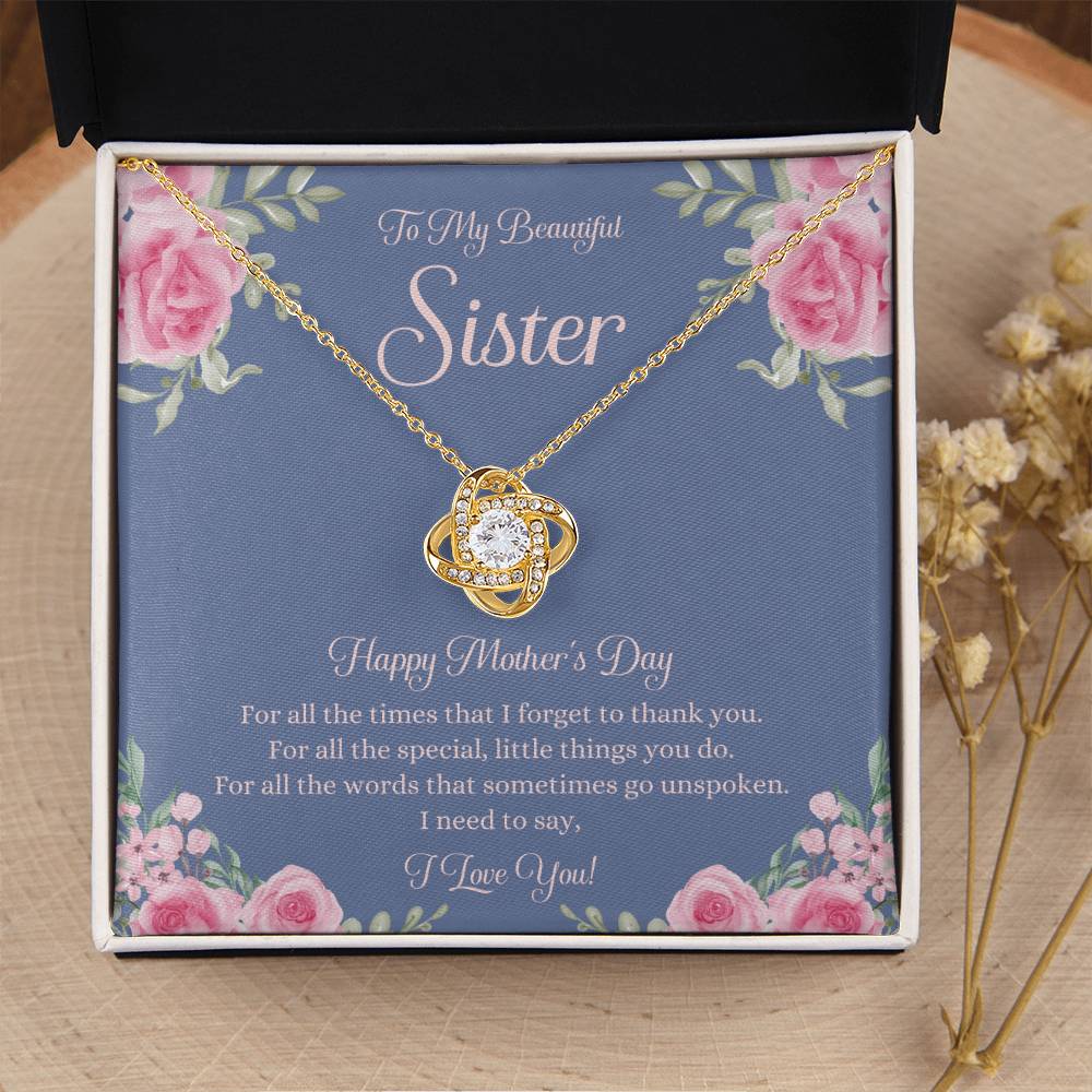 Mothers Day Gift For Sister Sister Mothers Day Gift Sister Necklace Gift On Mothers Day Sentimental Mothers Day Gift For Sister Jewelry 2 Love Knot Necklace
