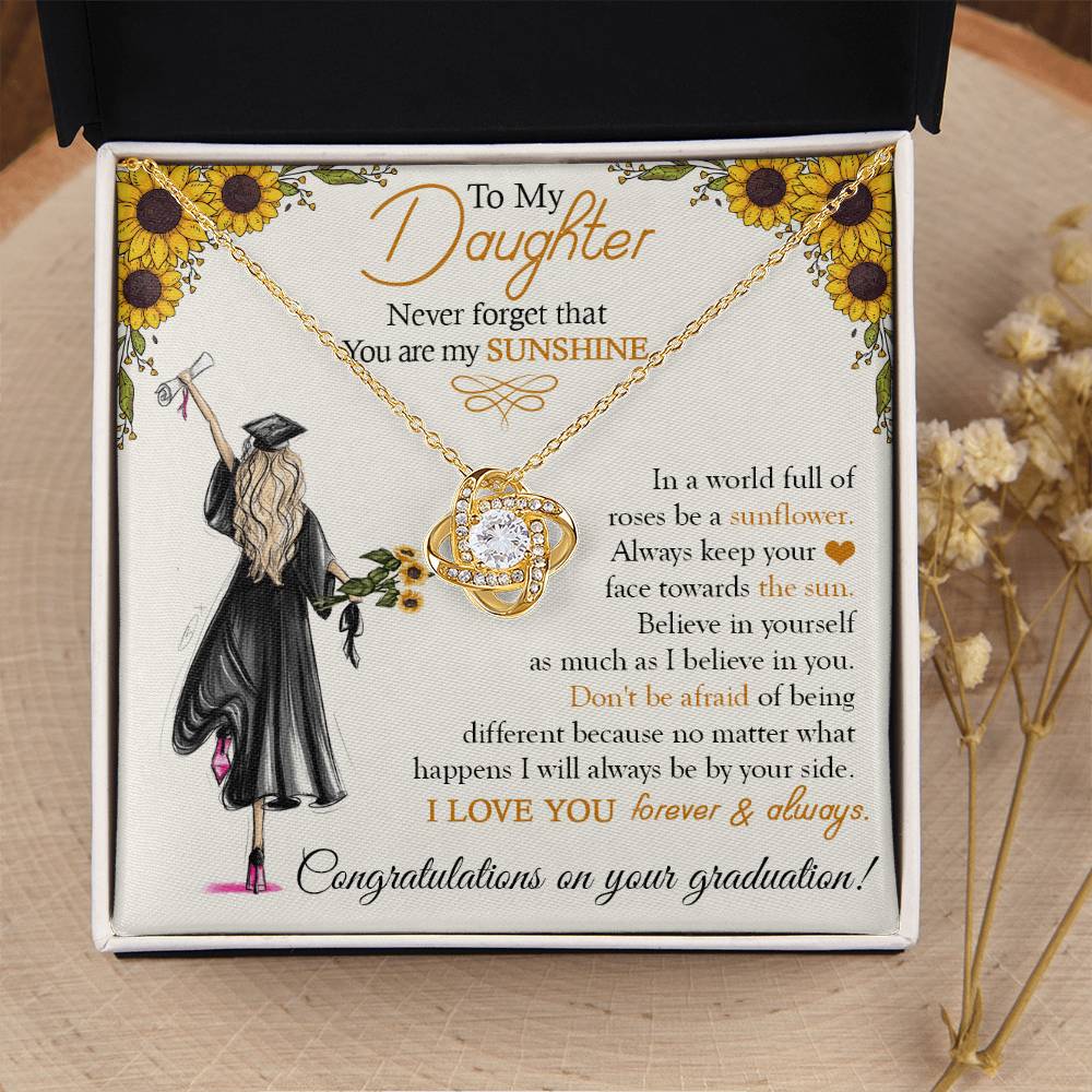 To My Daughter On Your Graduation Gift For Daughter From Mom Dad Daughter Graduatio Love Knot Necklace