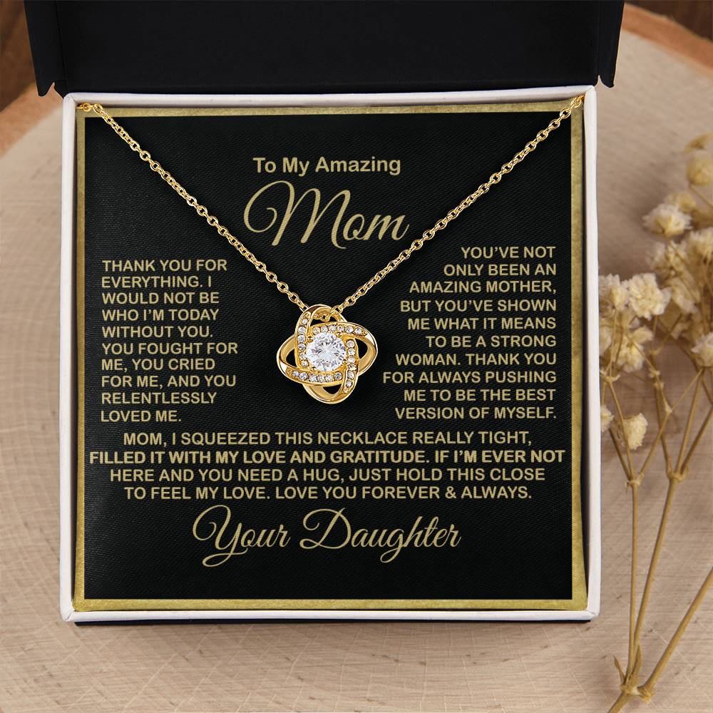 Gift For Amazing Mom Gift For Mom From Daughter 1 Love Knot Necklace