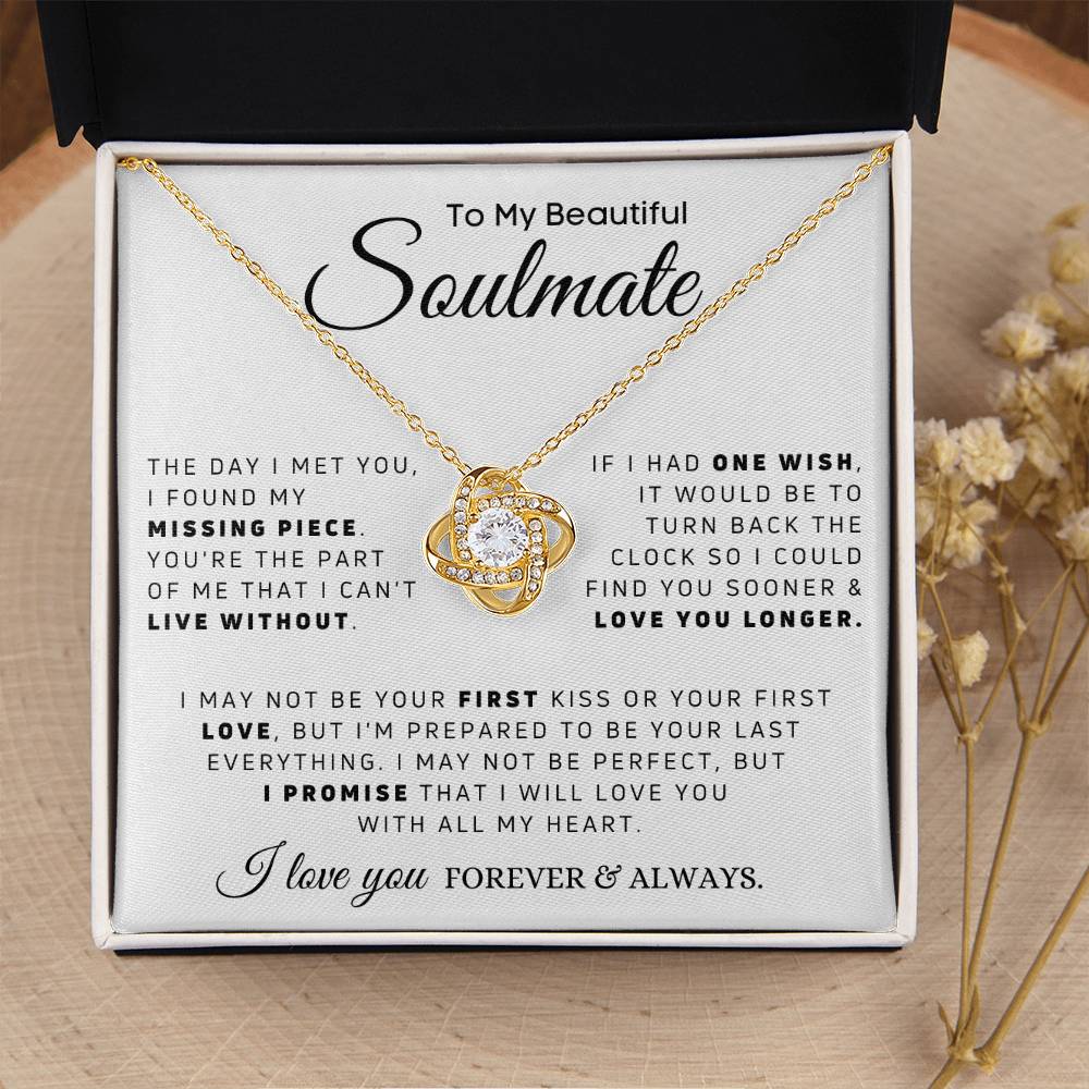 Soulmate - Missing Piece - - Love Knot Necklace