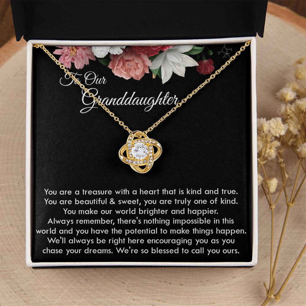 To Our Granddaughter Necklace Gift For Granddaughter On Graduation Birthday Christmas Gift Granddaughter Ne Love Knot Necklace