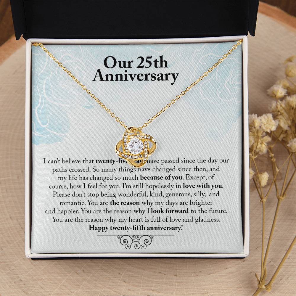 Our 25Th Anniversary You Are The R Love Knot Necklace