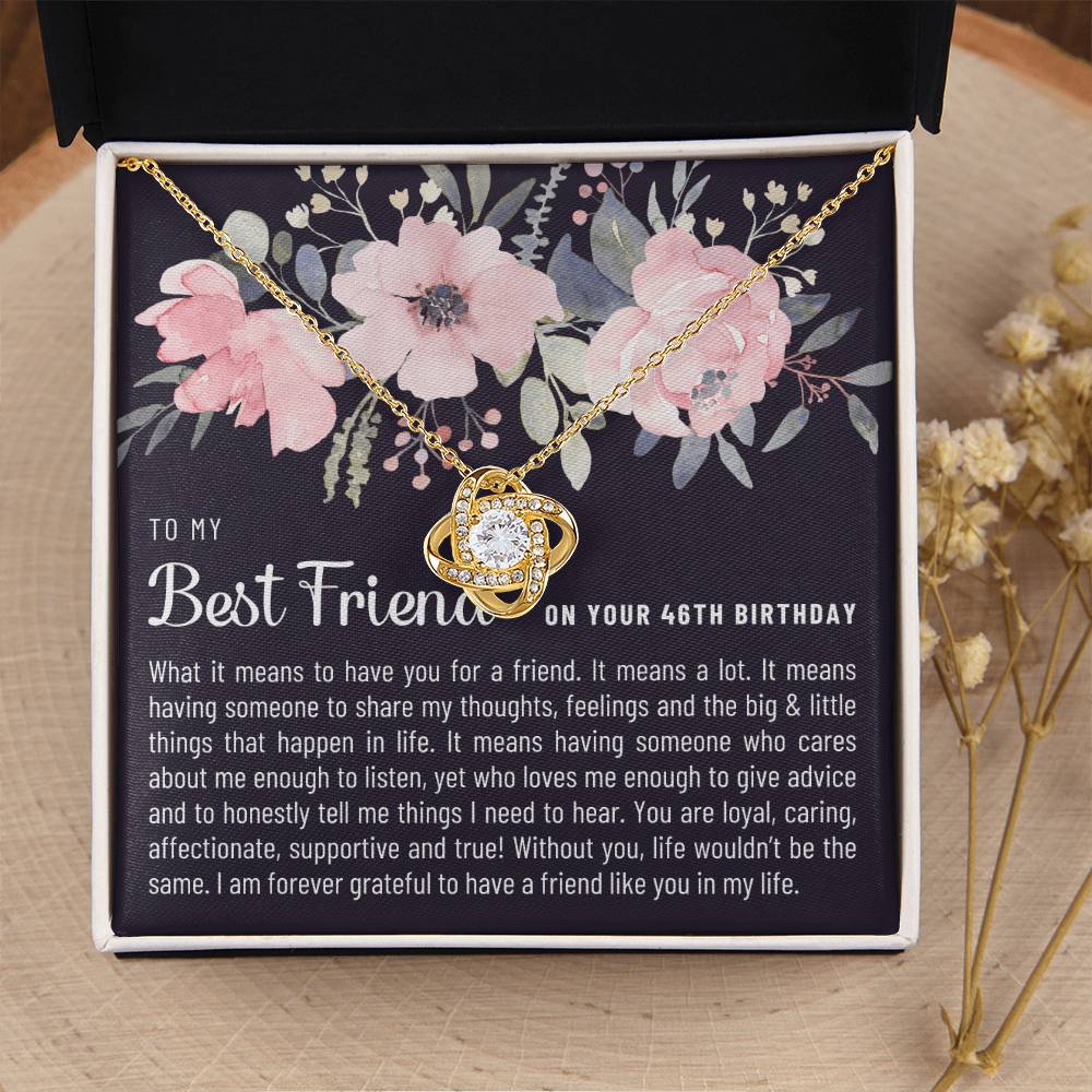 Gift For Best Friend 46Th Birthday 46Th Birthday Gift For Her Meaningful Best Friend 46Th Birthday Necklace Unique Gifts 46Th Bi Love Knot Necklace