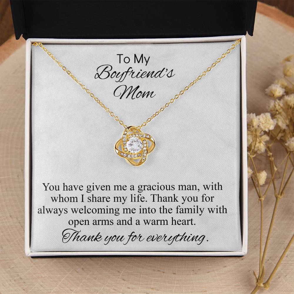 To My Boyfriends Mom Gift Mothers Day Gift For Boyfriends Mom Gifts For Boyfriends Mom Birthday Mothers Day Necklace Mothers Day Gift Love Knot Necklace