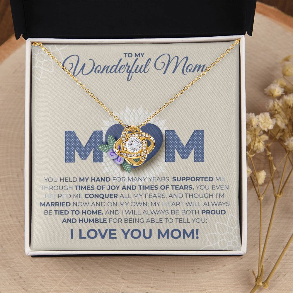 Mom - You Held My Hand Love Knot Necklace
