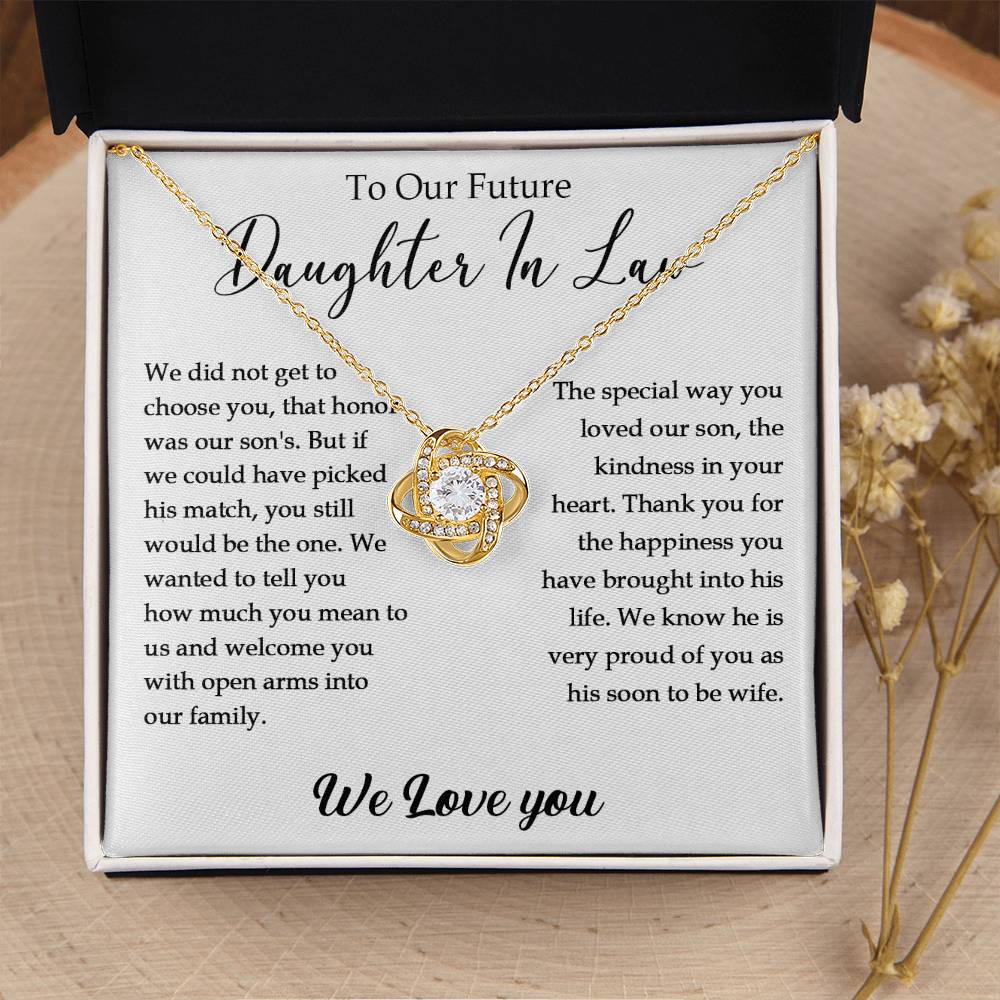 To Our Future Daughter-In-Law Gift Daughter In Law Necklace Gift For Her Wedding Customize Gift Engagemen Love Knot Necklace