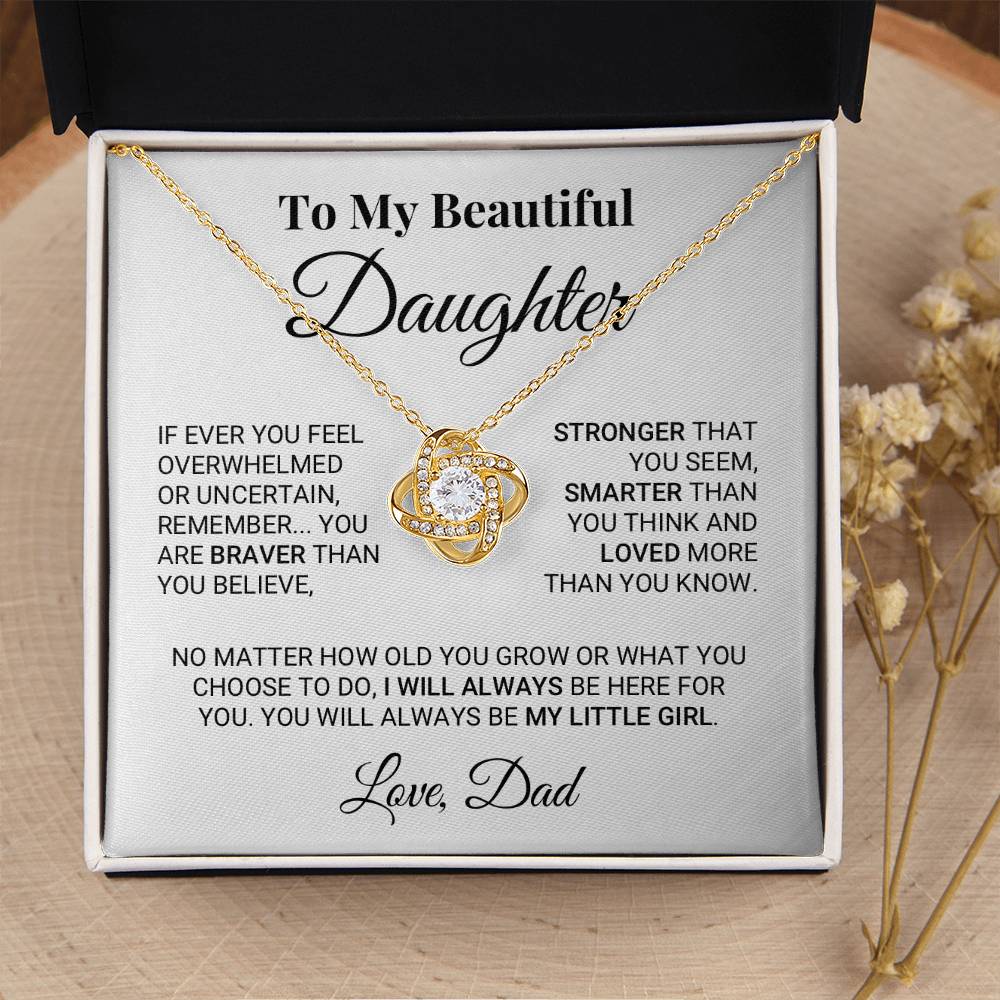My Little Girl Daughter Love Knot Necklace